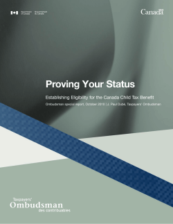 Proving Your Status - Office of the Taxpayers` Ombudsman