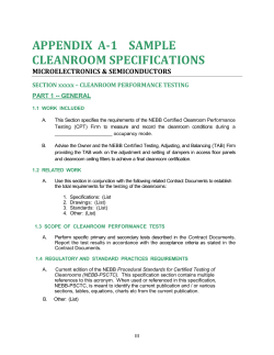 Cleanroom Performance Testing Specifications