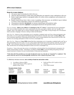 APA In-text Citations
