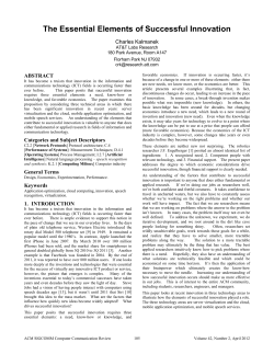 The Essential Elements of Successful Innovation