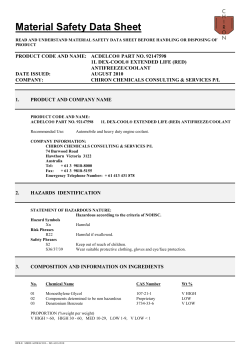 MATERIAL SAFETY DATA SHEET