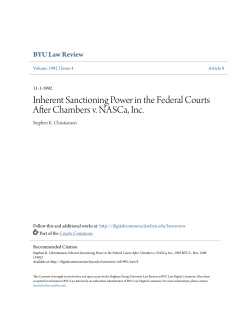 Inherent Sanctioning Power in the Federal Courts After Chambers v