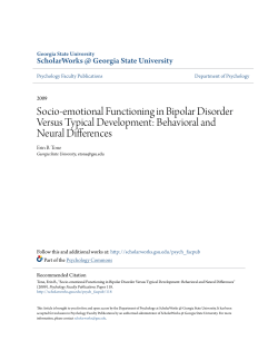 Socio-emotional Functioning in Bipolar Disorder Versus Typical