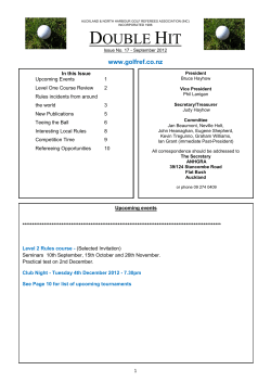 DOUBLE HIT - Auckland North Harbour Golf Referees Association