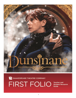 Dunsinane First Folio - Shakespeare Theatre Company