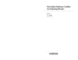 The India-Pakistan Conflict An Enduring Rivalry