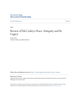 Review of McCoskey`s Race: Antiquity and Its Legacy