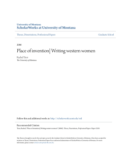 Place of invention| Writing western women