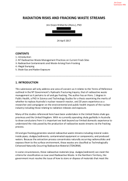 RADIATION RISKS AND FRACKING WASTE STREAMS