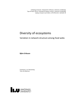Diversity of ecosystems &ndash; Variation in network structure among food