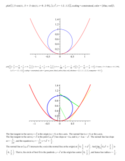 The line tangent to the curve at the origin is y = 0, or the x-axis