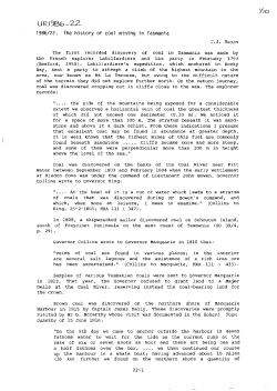 1986/22. The history of coal mining in Tasmania