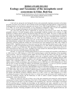 Ecology and Taxonomy of the mesophotic coral ecosystems in Eilat