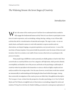 The Widening Stream: the Seven Stages of Creativity Introduction