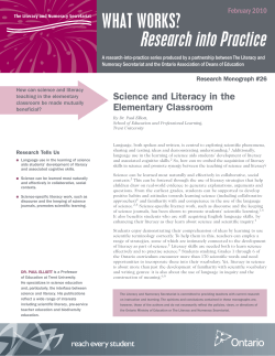 Science and Literacy in the Elementary Classroom