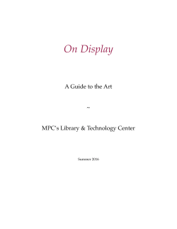 MPC Library Art Collection on Display - Guide for PDF