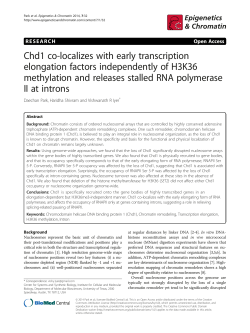 Chd1 co-localizes with early transcription elongation factors