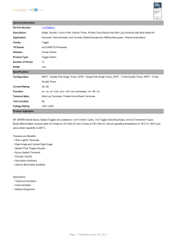 General Information Kit Part Number: 1-2110843