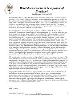 What does it mean to be a people of Freedom?