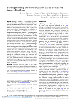 Strengthening the conservation value of ex situ tree collections