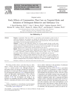 Early Effects of Communities That Care on