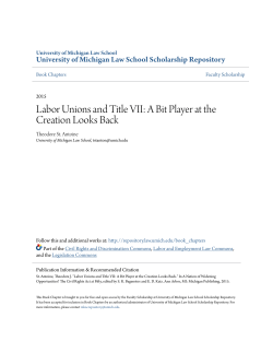 Labor Unions and Title VII - University of Michigan Law School