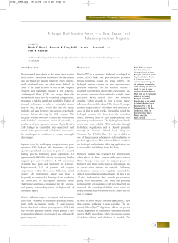 A Unique Dual-function Device &ndash; A Dural Sealant with Adhesion