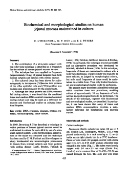 Biochemical and Morphological Studies on