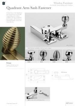 Quadrant Arm Sash Fastener