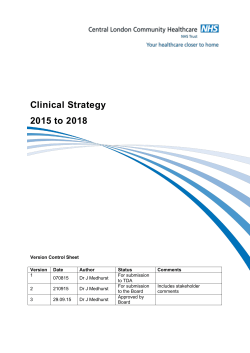 Clinical Strategy 2015 to 2018
