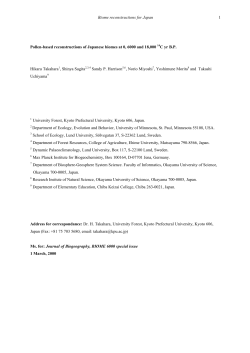Biome Reconstructions For Japan 1 - Bristol Research Initiative for