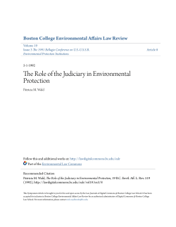 The Role of the Judiciary in Environmental Protection