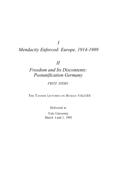I Mendacity Enforced: Europe, 1914