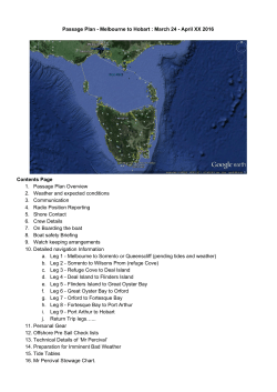 Passage Plan Melbourne To Hobart