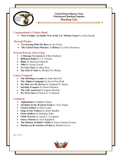 Reading List Commandant`s Choice Book Recruit