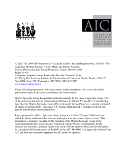 The 2004-2005 treatment of Alexander Calder`s last and largest