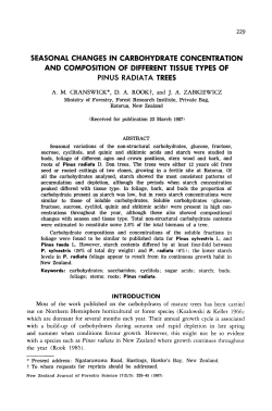 seasonal changes in carbohydrate concentration
