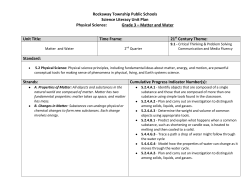 Water and Matter - Rockaway Township School District