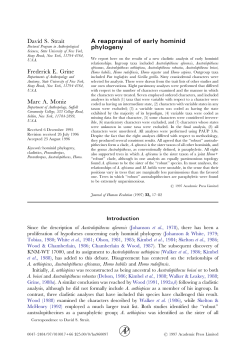 A reappraisal of early hominid phylogeny