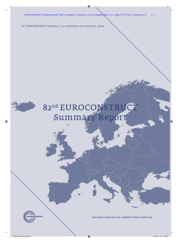 EUROCONSTRUCT Summary Report Table of contents p 3