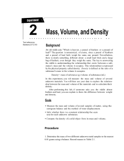 2 Mass, Volume, and Density