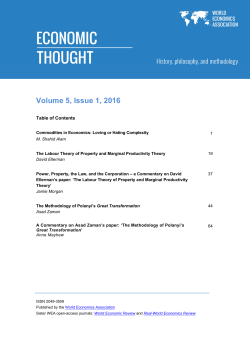 Volume 5, Issue 1, 2016 - Economic Thought