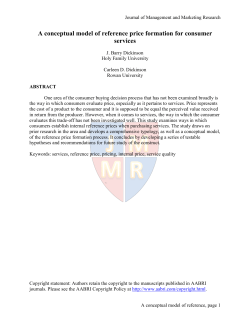A conceptual model of reference price formation for consumer services
