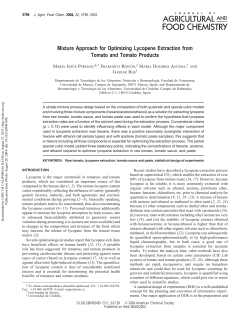 Mixture Approach for Optimizing Lycopene Extraction