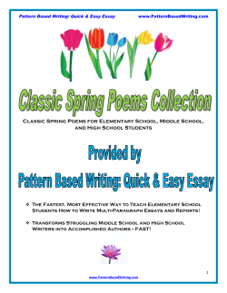 Classic Spring Poems - Pattern Based Writing