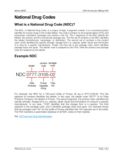 NDC Format for Billing PAD