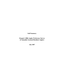 Oregon 2006 Angler Survey - Staff Summary Report