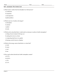 1. Plants remove carbon from the atmosphere by which process? a