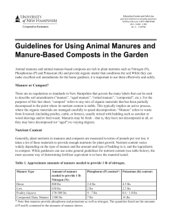 Guidelines for Using Animal Manures and Manure