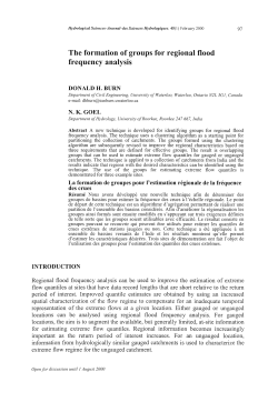 The formation of groups for regional flood